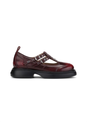 Everyday Butterfly mary jane brushed shoe Black/Burgundy S3168 Ganni 